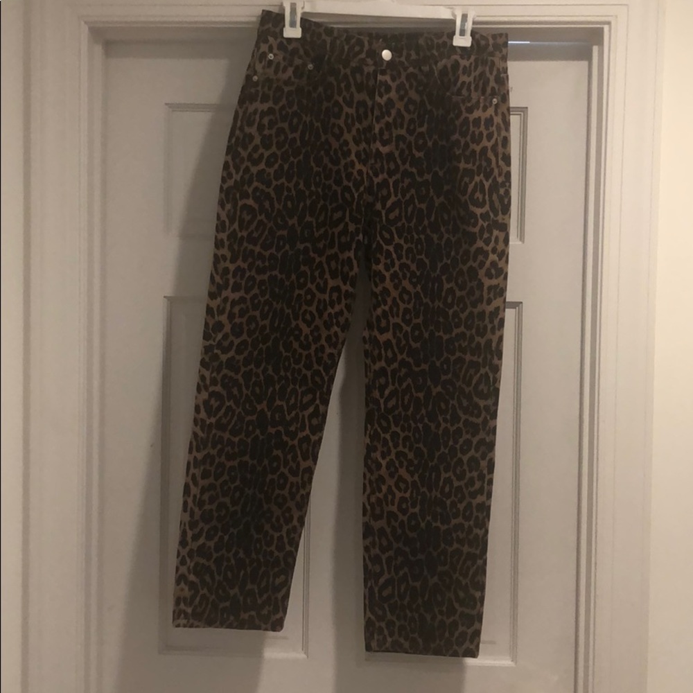 Zara Leopard Print Jeans NWOT